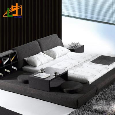 China New modern large soft fabric soft bed soft bed model bed for sale