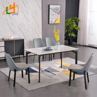 China (Others) (Others) Good Quality Adjustable Modern Marble Top Dining Table Designs For Dining Room for sale