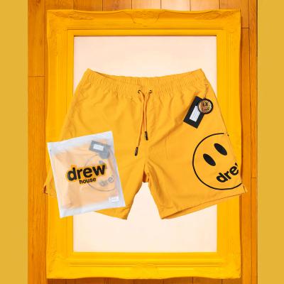 China Hot Selling New Style Viable Drew House Men Pants Short Fails Yellow Smile Face FOG Drawstring Loose Casual Men's Shorts for sale