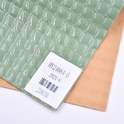 China China Supplier Fashion Green PU Material Buy Waterproof Fabric Leatherette Synthetic Embossed Leatherette Material For Bags for sale