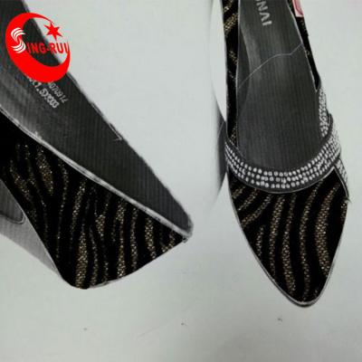 China New Bag Snake Design Glitter Flocking Lady Shoes PU Synthetic Leather Glitter for sale