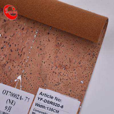 China Elastic colorful fabric from Cork Fabric Rainbow Cork Leather for sale