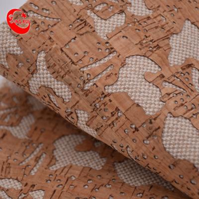 China 1.3mm Canvas Eco-Friendly Cork Fabric Elastic Backing for sale