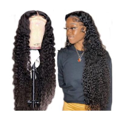 China Cheap Brazilian Water Wave Virgin Hair 13*4 Lace Front Wig Natural Color Water Wave Remy Hair Wigs For Black Women Hair Wigs for sale