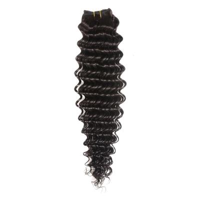 China Wholesale Peruvian Body Wave Deep Wave Bundles Hair Extensions , Natural Color Virgin Hair Loop Weave Bundles With Closure for sale