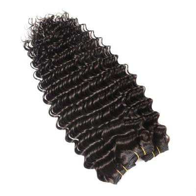 China 9A Malaysian Brazilian Remy Hair Virgin Hair Weave Machine Weave Machine Wave Deep Curly Deep Curly Double Bundle Sales Malaysian Brazilian Remy Hair for sale