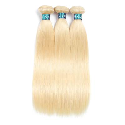 China Silky Straight Wave 613 Blonde Cuticle Aligned Raw Unprocessed Virgin Hair Bundles Russian Human Hair Double Bundles 613 Raw Unprocessed 613 Sellers for sale