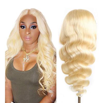 China Full Body Wave 150% Density Body Wave Lace Wig 613 Preplucked Lace Wig Human Hair Wigs Blonde Colored Hair Lace Front Brazilian for sale