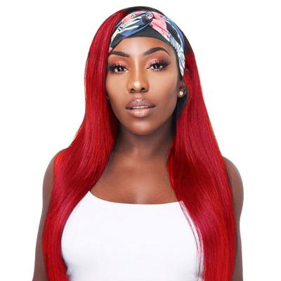 China Wholesale Cheap Red YouFa Ombre Silky Straight Wave Headband Wigs For Women Brazilian Remy Human Natural Hair With Headband Brazilian Hair Color Tied for sale