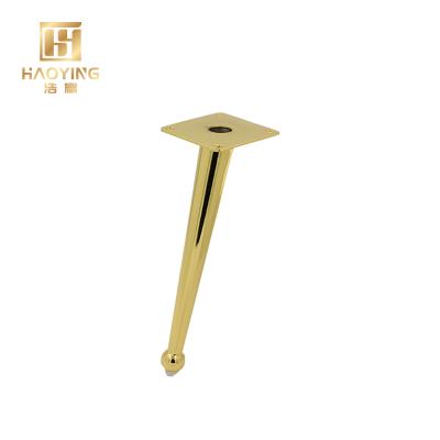 China 25CM (10 inch) Modern Brass Brushed Contemporary Metal Chair Legs Gold Furniture Legs HY-LF908-3 for sale