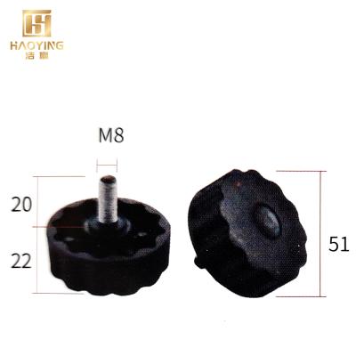 China Modern Promotional Products Black Plastic Head Twisted Hands Around Shape Thumb Screws for sale