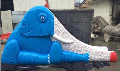 China Elephant Fiberglass Swimming Pool Water Slide Aqua Play Equipment for sale