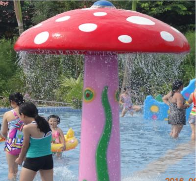 China Mushroom Group Kids Spray Park Equipment , Customized Fiberglass Decoration for Water Park for sale