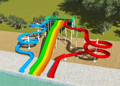 China Commercial Water Park Design Slides , Spiral FRP Water Play Design for sale