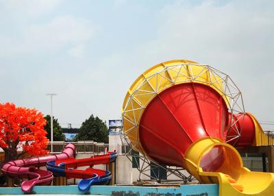 China Large Swimming Pool Water Slides , Outdoor Commercial Fiberglass Funnel Water Slide for sale