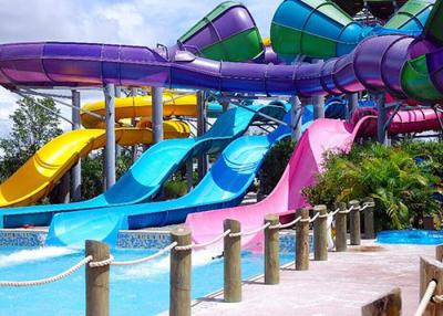 China Spiral Fiberglass Big Water Slides Water Park Equipment Raft Slide For Hotle Resort for sale