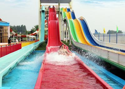 China Outdoor Rainbow Racing Water Slide Playground / Fiberglass Water Park Project for sale