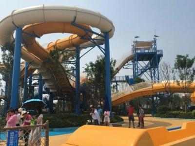 China OEM Fiberglass Pool Water Slide Boomerang Waterslide FRP Fiberglass for sale