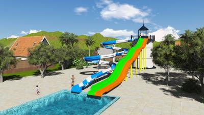 China SGS Water Park Design Fiberglass Sports Combination Pool Water Slide for sale