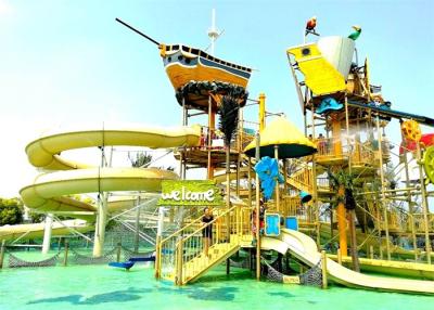 China OEM Anti Ultraviolet Aqua Playground Pirate Ship Slide For Resort Park for sale