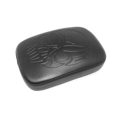 China Synthetic Leather + Soft Suction Cup Rectangular Foam Motorcycle 8 Rear Passenger Seat Pad For Harley Chopper Custom for sale