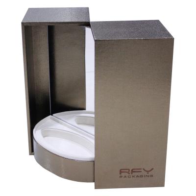 China Hot Sale Recycled Materials MDF Covered Elegant Perfume Box Gift Kraft Paper Box for sale