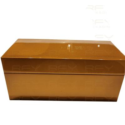 China Handmade Customized Wooden Luxury Cognac Wine Box In Shiny Gold Pearl Lacquer for sale