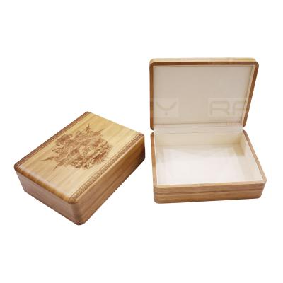 China Handmade Factory Customized Eco - Friendly Bamboo Box With Laser Engraved Logo Gift Packaging Box for sale