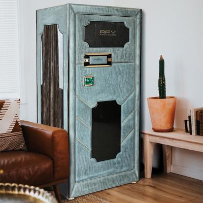 China Malachite Large Fingerprint Password Box Security Rfy Customization Genuine Leather Safe Box High-end Luxury Custom Anti-theft Safe Handle Green Home Safe for sale