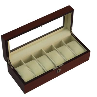 China Handmade Wooden 6 Slot MDF Hardware And Watch Packaging Box for sale