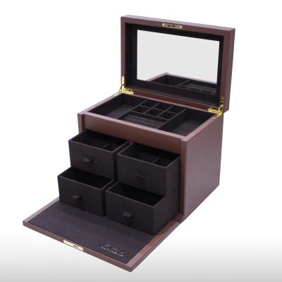 China Handmade wooden material cosmetic storage box and wooden box for jewelry display for sale