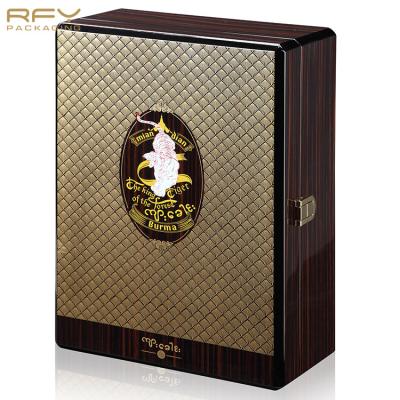 China Recyclable Custom Design Luxury Wooden Gift Box Packaging Box MDF Wine Gift Box for sale