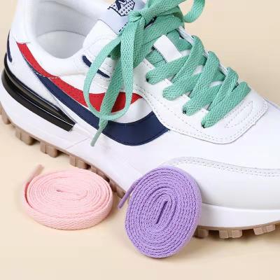 China Flat Manufacturing 0.8cm Wide Colorful Casual Shoes Strings Multicolor Laces for sale