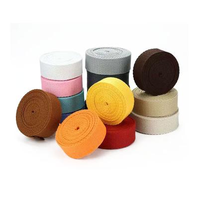 China Durable Cotton Flat Strap Wear Resistant To Elastic Cotton CVC Webbing Ribbon For Clothing for sale