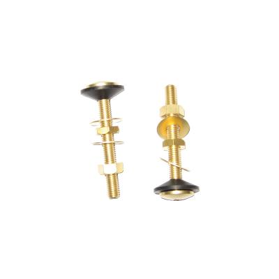 China Modern Double End Bolt HL101 Toilet Screw Fixing Kit M8 Brass Copper Bowl To Floor Installation Screw Set for sale