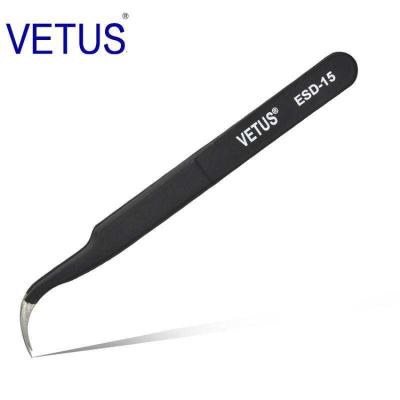 China Other Manufacturer Wholesale Curved Pointed Black Metal Lash Black Tweezers Isolation for sale