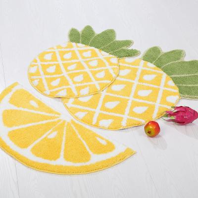 China AL Ins Nordic Style Pineapple Bathroom Water Slip Absorbent Floor Mat / Lemon Non Viable Kitchen For Home for sale