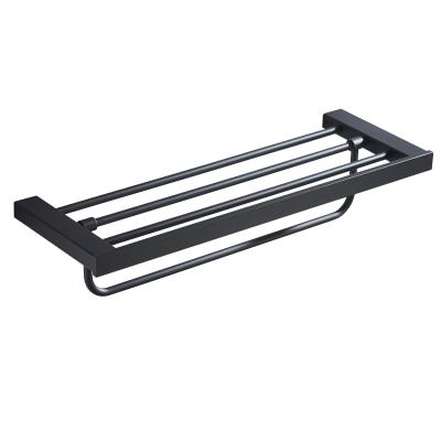 China Double towel rack83211B -Square Black&Stainless steel 304 &Bathroom &kitchen&Sanitary for sale