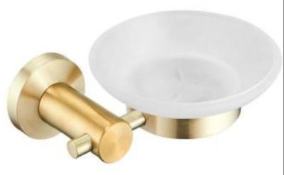 China Soap Dish 83002 - Brushed golden color &Round &stainless steel 304 for sale