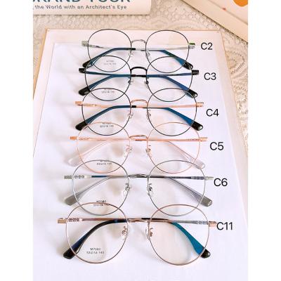 China Metal Eyeglasses Women Optical Glasses Round Young Metal Eyeglas Metal Monocle Eyewear Eyeglasses Original Optical Men's Eyeglasses for sale