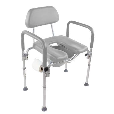 China Reusable Popular Steel Frame U Shape Self Propelled Bath Commode Chairs For Shower for sale