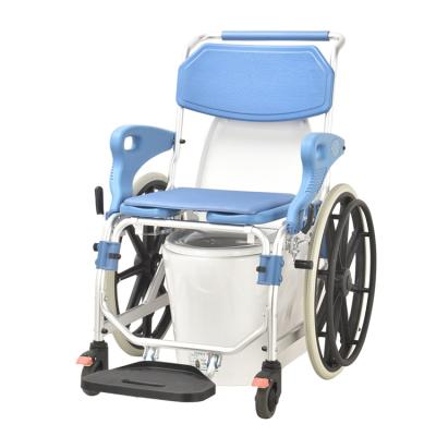 China Aluminum alloy 100*59*69 Neaq New Design Wheelchair Commode Chair Transfer Healthcare Rehabilitation Therapy Plastic Healthcare Supplies for sale