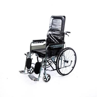 China Power Coat Mutilfunciton Full Steel Folding Lying Highback Wheelchair For Paralyzed Patients for sale