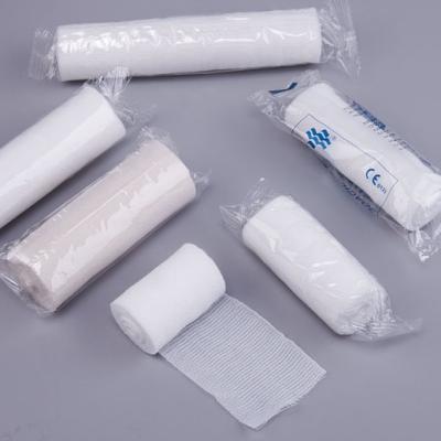 China Hot Sale Cotton Bandage Professional Hospital Sterilized Rolls Medical Surgical Dressing Cutting Gauze Bandage for sale