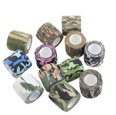 China Popular Camouflage Color Non Woven CE Approved High Elastic Cohesive Wrap Bandages For Wrists And Ankles 2.5cmx4.5m for sale