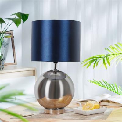 China Lighting works top selling table lamp household decoration round ball indoor glass night lamp for bedside for sale