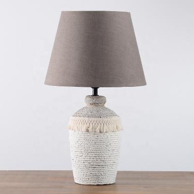 China New Design Antique Cement Table Lamp Antique And Rope Pattern Desk Lamp for sale