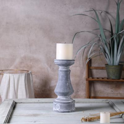 China Recycle New Arrival Cheap Items Candlestick Antique Opens Bulk Concrete Pillar Candle Holder for sale