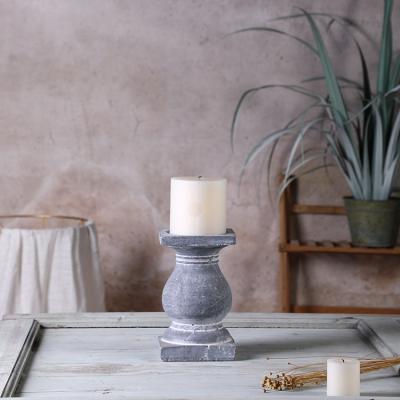 China Recycle Bulk Wholesale Custom Cheap Home Decor Church Pillar Candlestick Cement China Tall Candle Holder for sale