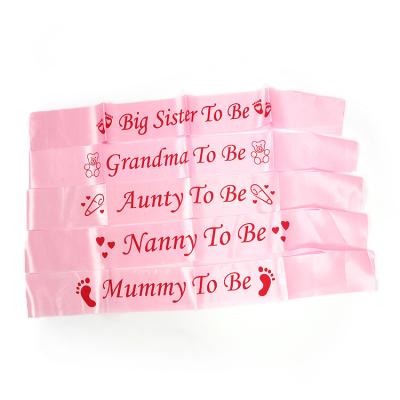 China Wedding Decoration Amazon Fashion 2020 Mum To Be Satin Ribbon Sash Mum Baby Shower Gift New for sale